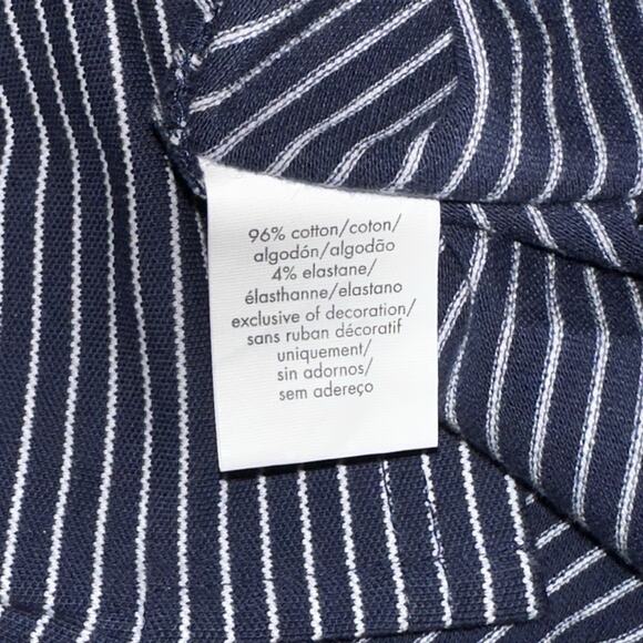 Calvin Klein Jeans Women’s Striped Polo Shirt Navy White Short Sleeve Size Small - Picture 7 of 8